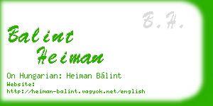 balint heiman business card