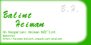 balint heiman business card